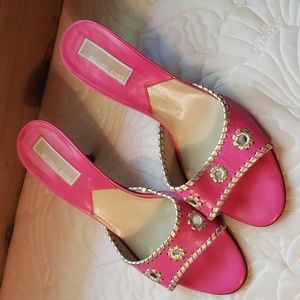 Pink leather sandals